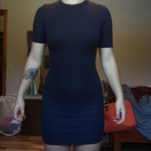 Dark navy blue bodycon dress